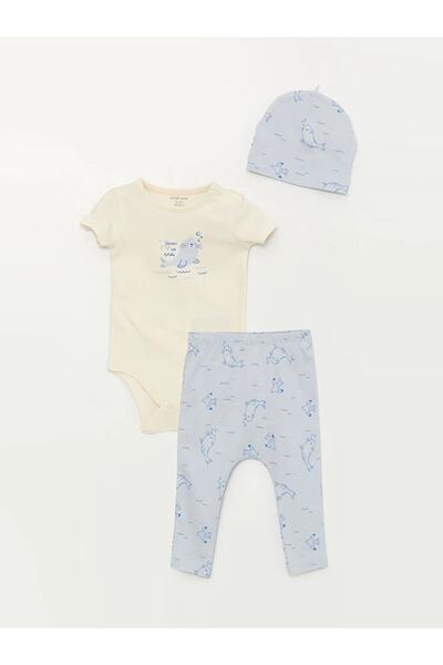 LC Waikiki LCW Baby - Crew Neck Printed 3-Piece Set for Baby Boy