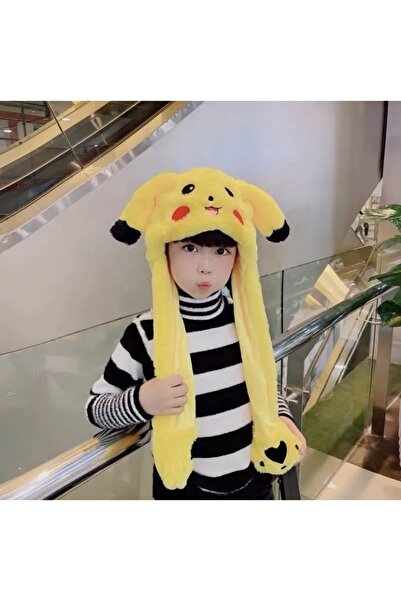 Poyraz Şapka Kulakları Hareket Eden Pikaçu Şapka Pokemon Pikachu