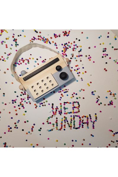 websunday Handmade Wooden Toy Baby Radio: Safe for Babies and Children + 1 + 2 + 3 Years Old Toy