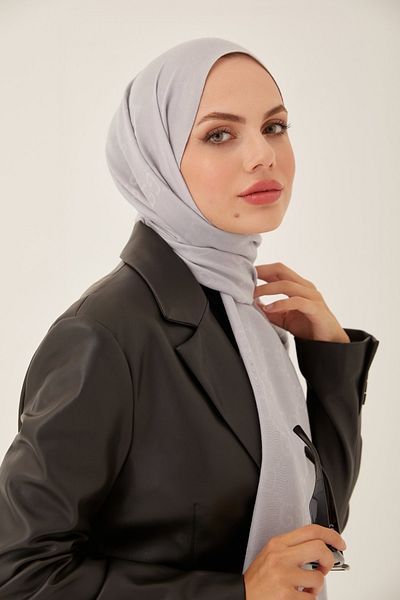 FRESCO SCARFS Γυναικείο Hijab Μεταξένιο Βαμβακερό Ζακάρ G Σάλι*ασημί