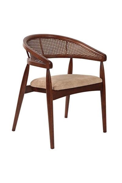 ROYS AHŞAP Ceviz Hasırlı Gazel Mutfak Sandalyesi 1018