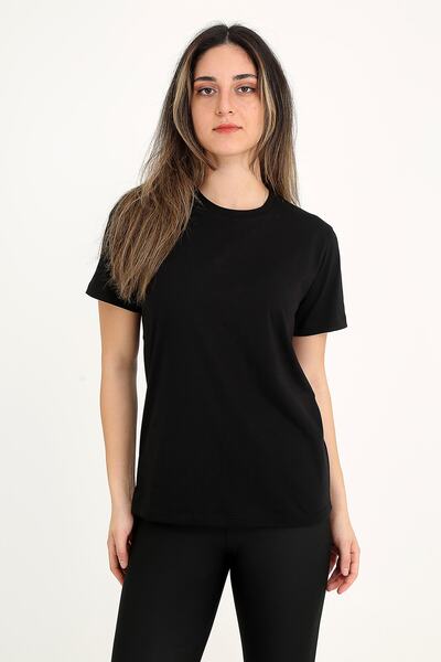 Rubadi Kadın Siyah T-shirt. Bisiklet Yaka, Basic Model, Regular Fit (normal) ...