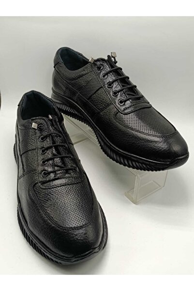 only my store Genuine Leather Black Casual Men's Shoes