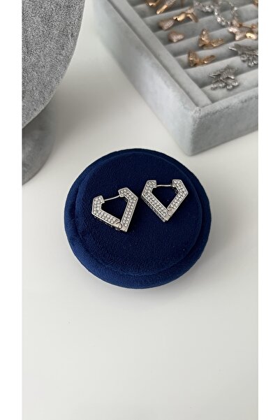 SU PERİSİ TAKI BİJUTERİ Vip Series Silver Diamond Model Earrings