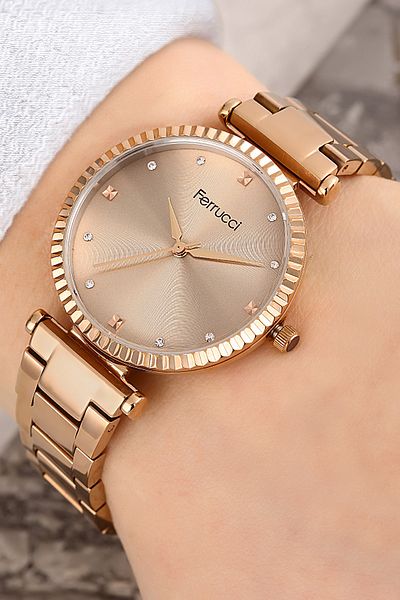 Ferrucci Steel Cord Women's Wrist Watch + Bracelet Gift