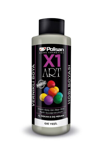 Polisan X1 Art Vernikli Hobi Boyası Gri Yeşil 120 ml