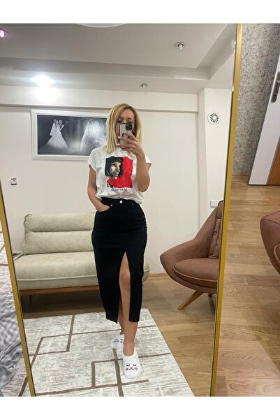 Location Μαύρη τζιν φούστα Lycra