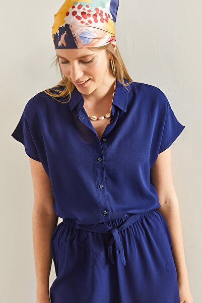 Bianco Lucci Női rövid ujjú alap viszkóz ing