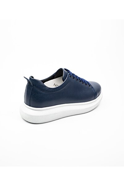 Nobel 1058 Navy Blue Leather Men's Casual Shoes