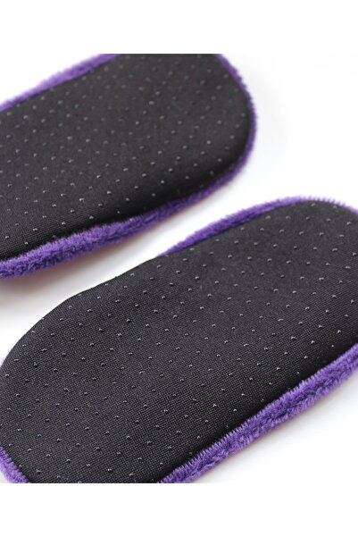UNLIMITED LEGWEAR 2'li Mor Eğlenceli Desenli Altı Kaymaz Çocuk Ev Patiği 4-6 Yaş