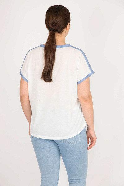 Şans Women's Bone Large Size V-Neck Dream Sleeve Blouse 65n36098