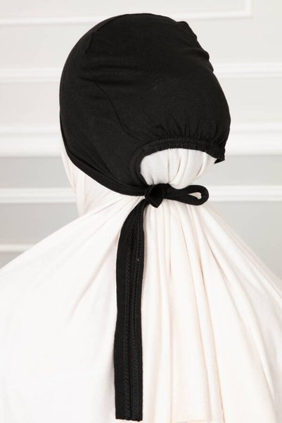 ONURSHOP Stitched Hijab Bonnet Black
