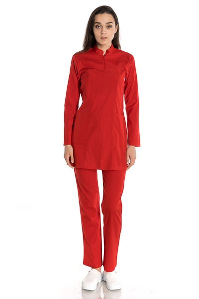 TIPMOD Lycra Red Tunic Hijab Team Nurse Jersey