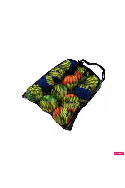 AVESSA Tt-400 12 Adet Taşınabilir Filede Renkli Tenis Topu / Köpek Oyuncağı