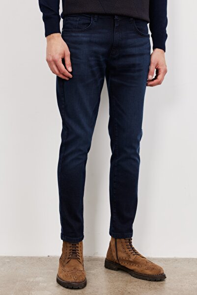AC&Co / Altınyıldız Classics Erkek Koyu Lacivert Trend Slim Fit Dar Kesim 5 C...