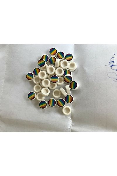 LEGO 2 Pieces Original Custom Moc Accessory - 1X1 Printed Round Tile Rainbow