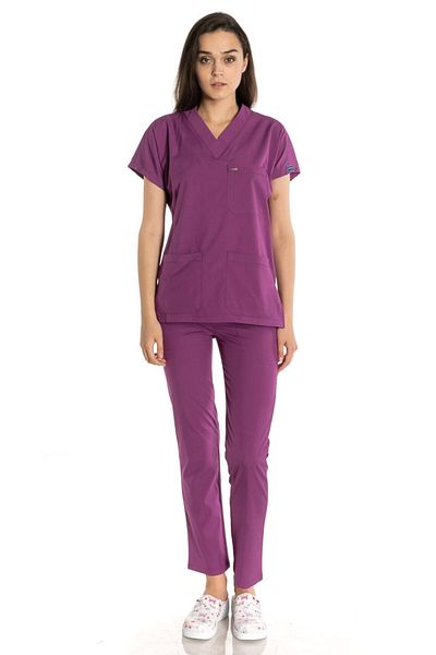 TIPMOD Unisex Bat Sleeve Lycra Doctor / Nurse Jersey Purple