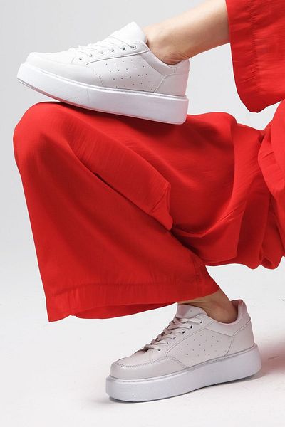 Mio Gusto Paula Off-White Color Women's Casual Sneakers Sneakers