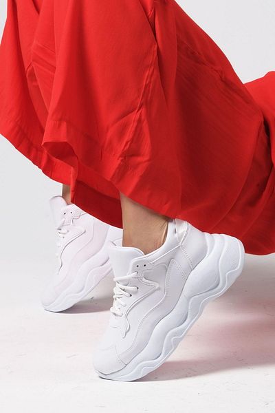 Mio Gusto Γυναικεία αθλητικά παπούτσια casual sneaker σε λευκό χρώμα