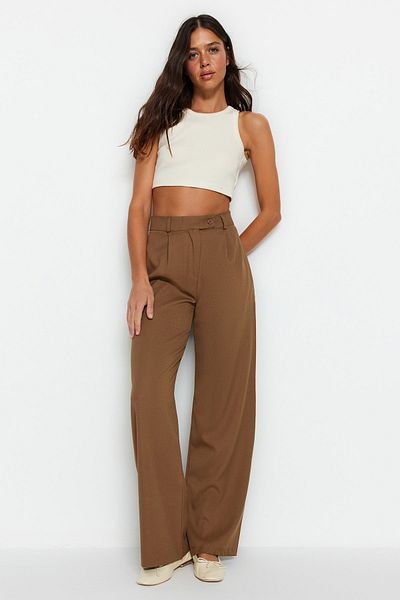 Trendyol Collection Pants - Brown - Wide leg