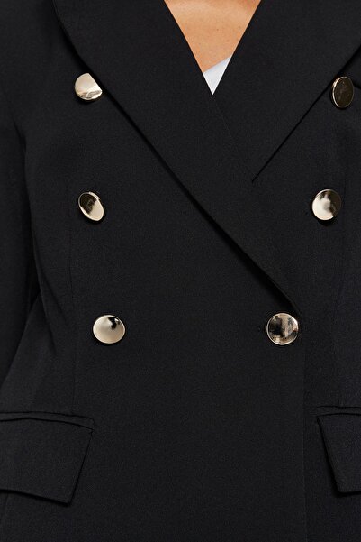 Trendyol Collection Black Regular Lined Woven Blazer Jacket TWOSS23BC00113