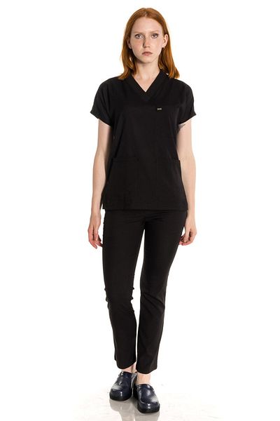 TIPMOD Unisex Bat Sleeve Lycra Black Doctor / Nurse Jersey