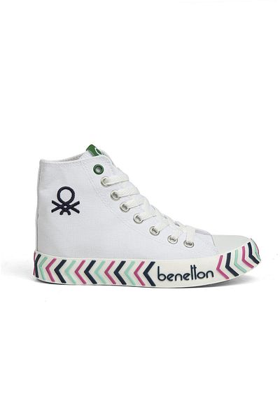 Benetton ® |   Bn-30625-3374 Alb Bleumarin - Pantofi sport pentru damă