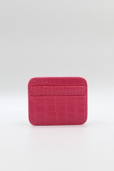 NOTHING Women's Fuchsia Crocodile Patterned Card Holder Mini