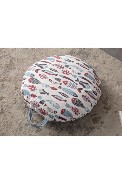 BUGİ HOME COLLECTİON Dekoratif Çok Amaçlı Iç Dolgulu Yer Minderi