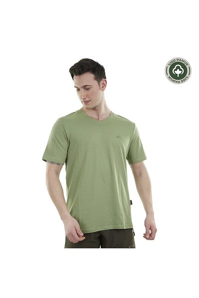 Alpinist تي شيرت رجالي من Vortex باللون الأخضر، برقبة على شكل حرف V