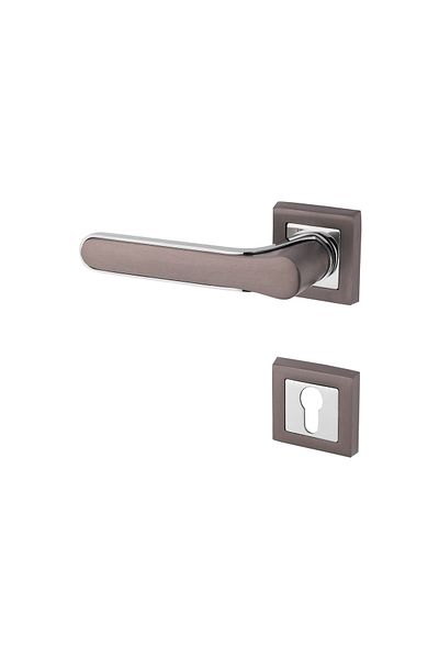 KOLDOOR Zirve Anthracite Square Rosette Yale Door Handle Left Push One Way
