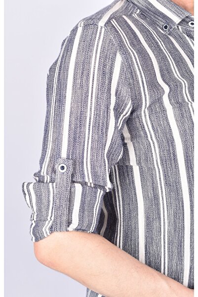Twin 403-1 Slimfit Çizgili Gömlek/lacivert/2xl