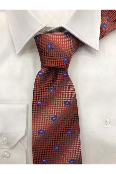 Pierre Cardin Woven Patterned Orange Tie