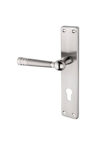KOLDOOR Ottoman Yale Door Handle Luxury Square Mirrored Nickel Satin Left Press One Way