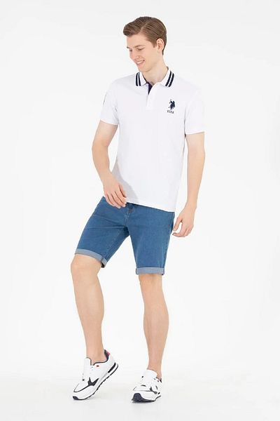 U.S. Polo Assn. Ανδρικό μπλουζάκι πόλο με λαιμόκοψη Basic