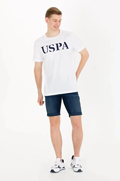 U.S. Polo Assn. Ανδρικό T-shirt Crew Neck White 100% βαμβάκι 1571124