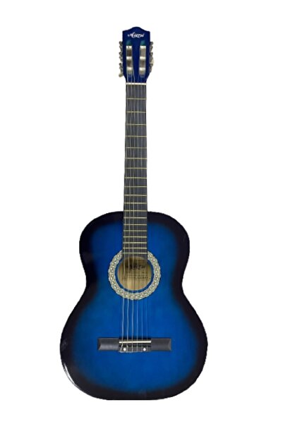 Genel Markalar Klasik Gitar Tam Boy 4/4 Mavi Gölgeli Sap Ayarlı Üst Kalite