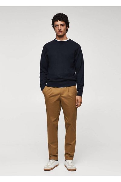 MANGO Man Dünner Strickpullover aus Baumwolle