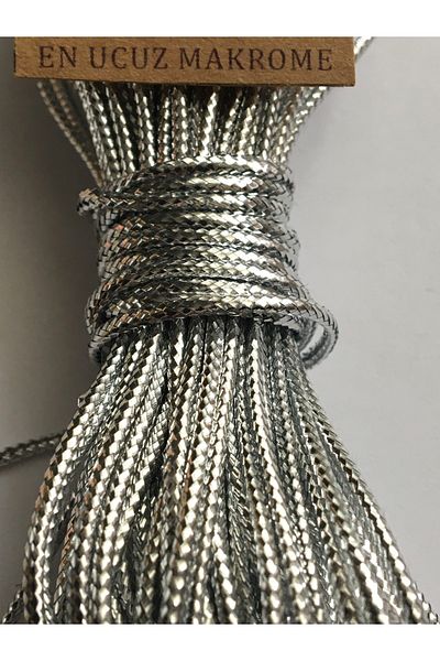 Makromİps Βοηθητικό σχοινί Macrame (10 μέτρα) Ασημί Ασημί Glittery Shiny Monofil Party Organization Σχοινί μπρελόκ