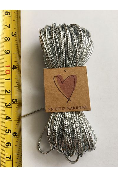 Makromİps Βοηθητικό σχοινί Macrame (10 μέτρα) Ασημί Ασημί Glittery Shiny Monofil Party Organization Σχοινί μπρελόκ
