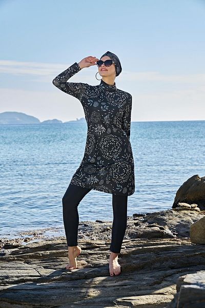 Ruko Maio Γυναικείο μακρυμάνικο Lycra μαύρο μαγιό Hijab 2c3t1n21-8
