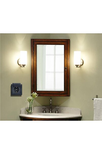 SCHNEIDER Asfora Antrasit Kapaklı Topraklı Priz Çerçeveli