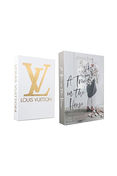BayCazip صندوق مكون من كتابين مزخرفين من Louis Voitton مذهب وثلاثة في المنزل ...