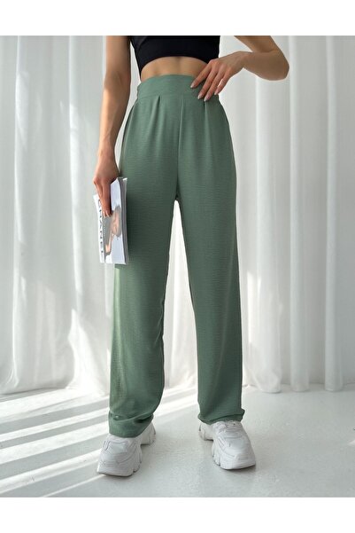 alenmoda Γυναικείο παντελόνι με φαρδύ πόδι Ayrobin Palazzo