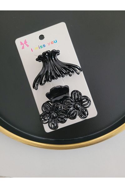 GÜLPEŞE Pachet de 2 catarame negre de dimensiuni mici