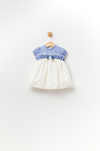 Babydola Tül Gül Detaylı Bayramlık Kız Bebek Çocuk Elbise 13628