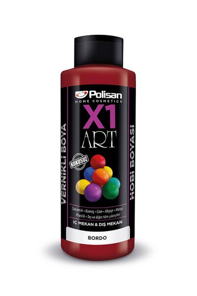 Polisan X1 Art Vernikli Hobi Boyası Bordo 120 ml