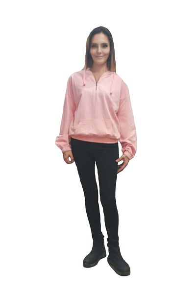 HNS Hanorac cu fermoar cu guler Mariqeita - roz - M - St01296-15158