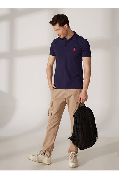 U.S. Polo Assn. Navy Blue Men's Polo T-shirt Tp04ıy023
