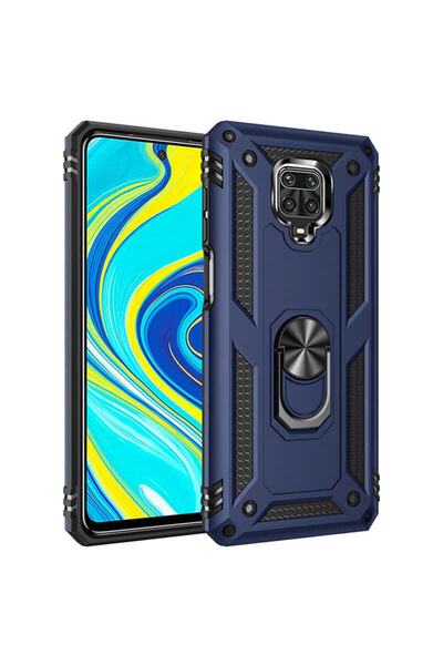 Rivor Xiaomi Redmi Note 9s Uyumlu Kılıf Military Armour Yüzüklü Standlı Koruy...